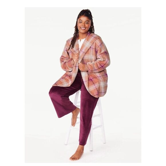 Women’s Plush Comfy Fuzzy Hoodie Cardigan Sweater Size S - Picture 5 of 8